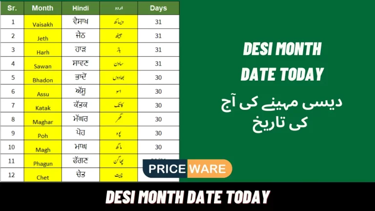 Desi Month Date Today 2024 | Punjabi Month Calendar in Pakistan & India