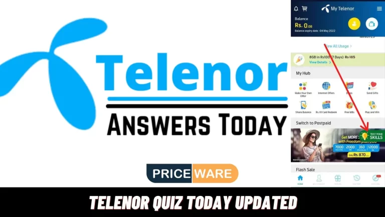 Telenor Quiz Today With Answers 2024 | My Telenor App